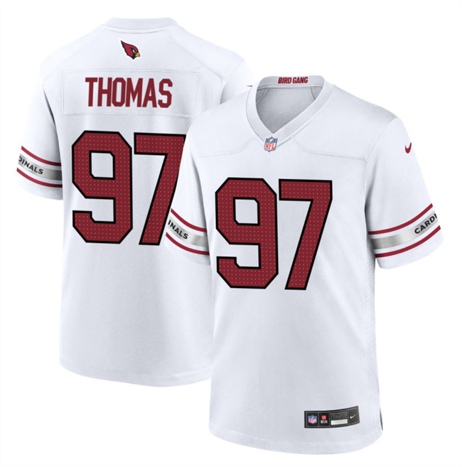 Men's Arizona Cardinals #97 Cameron Thomas White 2023 Football Stitched Game Jersey